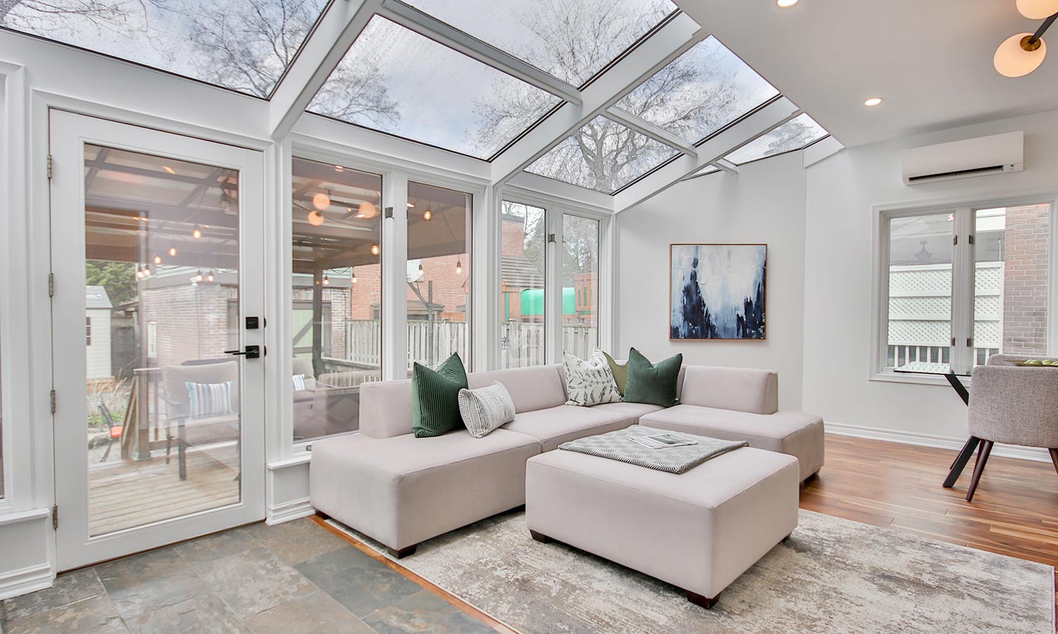 Glass ceiling living room